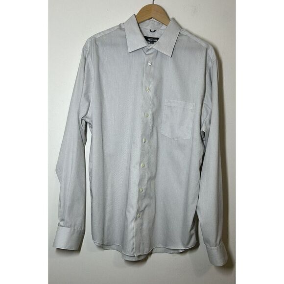Kenneth Cole Reaction Men's X Large XL Shirt Long Sleeve Button Front Striped - Picture 1 of 4